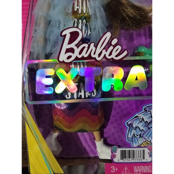 Barbie Extra # 9  Fashion Doll Long Hair bling Clips Accessories & Pet NWT - Picture 3 of 8